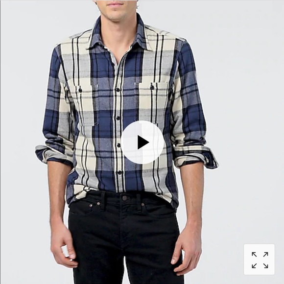 NWT J.Crew Slim midwt flannel workshirt in plaid - Picture 2 of 8